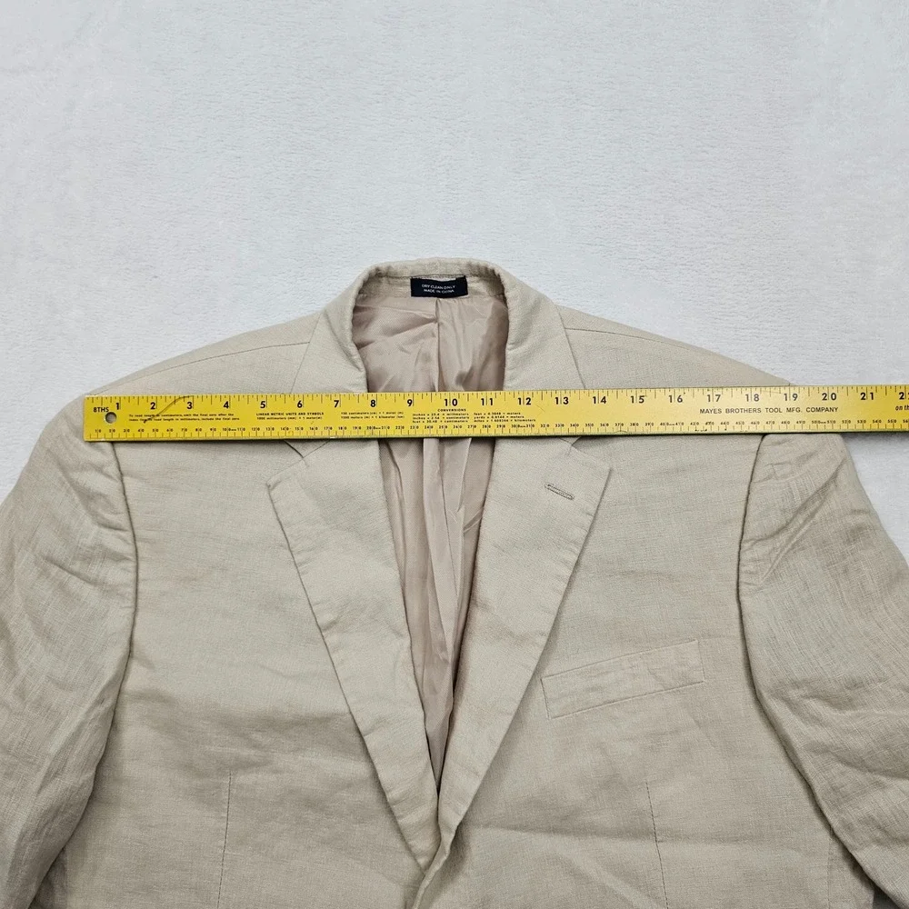 Saddlebred Blazer Mens 42S Beige Linen Two Button Coastal Old Money Preppy